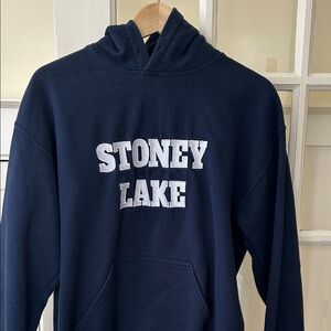 Men's Navy Hoodie Sweater STONEY LAKE